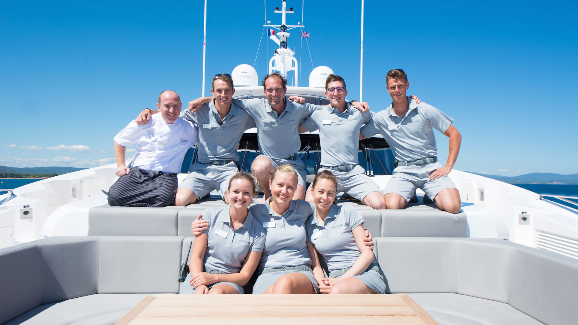 Yacht crew team on deck